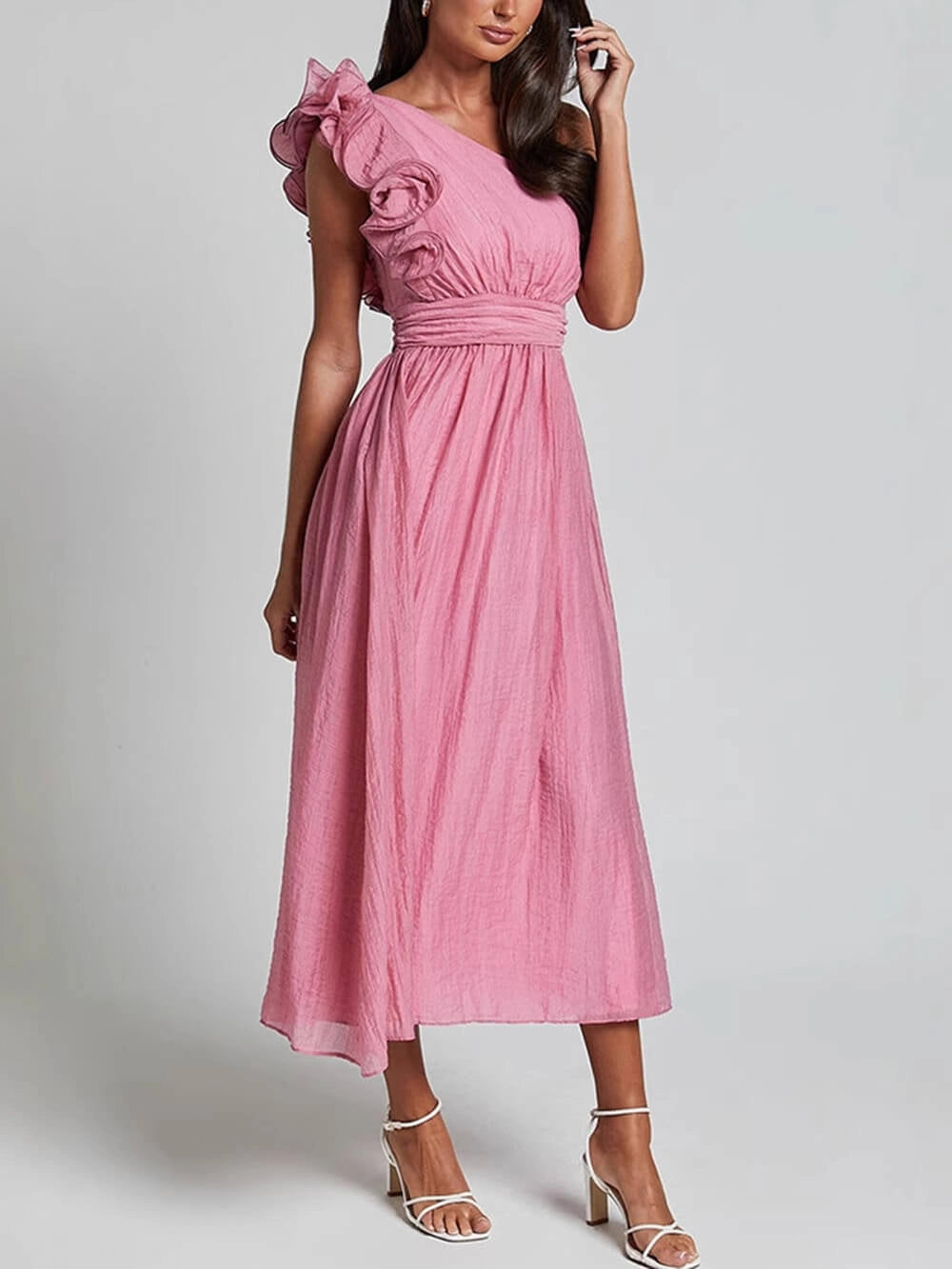 Emily - One Shoulder Layered Midi Dress