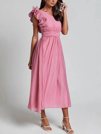 Emily - One Shoulder Layered Midi Dress