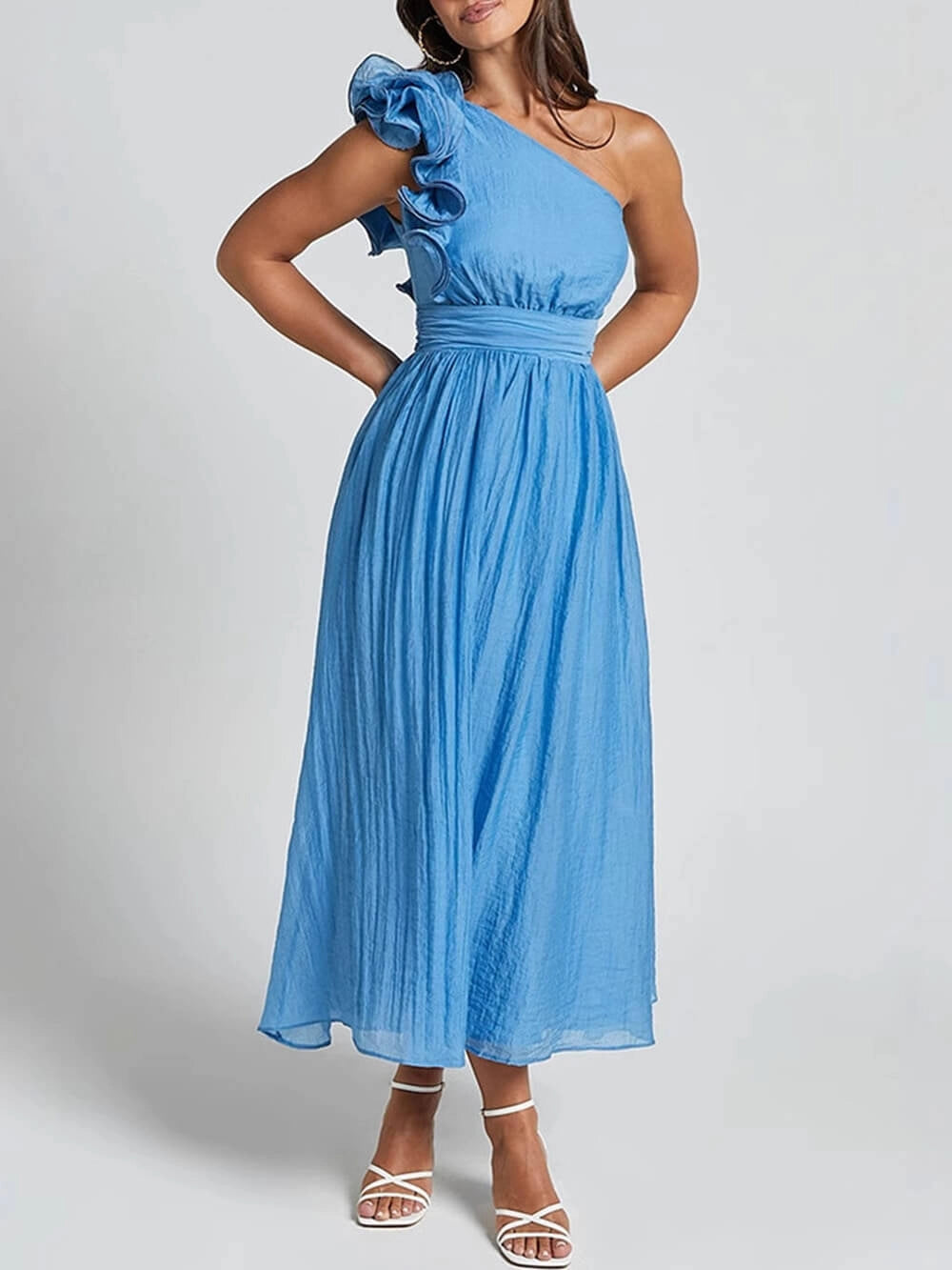 Emily - One Shoulder Layered Midi Dress