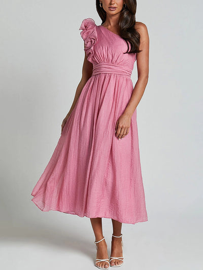 Emily - One Shoulder Layered Midi Dress