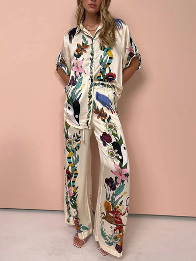 Gianna - Unique Print Button Down Oversized Blouse