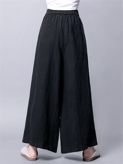 Carla High Waisted  Wide Leg Linen Palazzo Pants