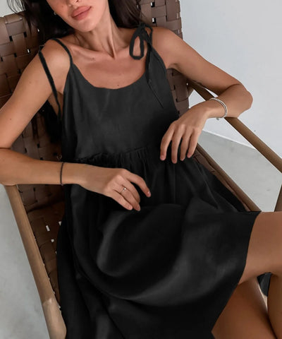 Claudia - Simple Fold Vest Mini Dress