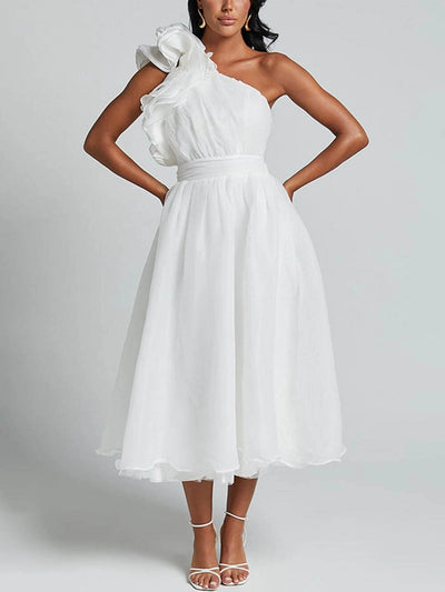 Emily - One Shoulder Layered Midi Dress