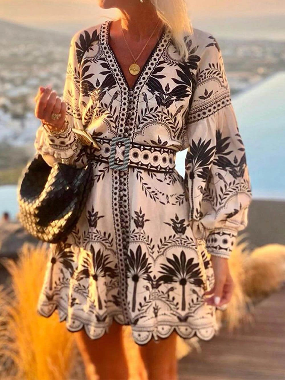 Ellie - Fashion Printed Beach Loose Mini Dress