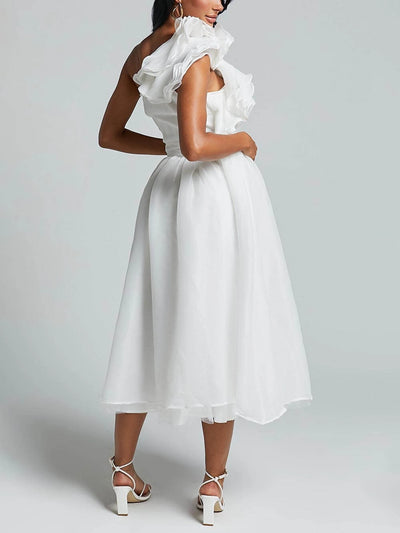 Emily - One Shoulder Layered Midi Dress
