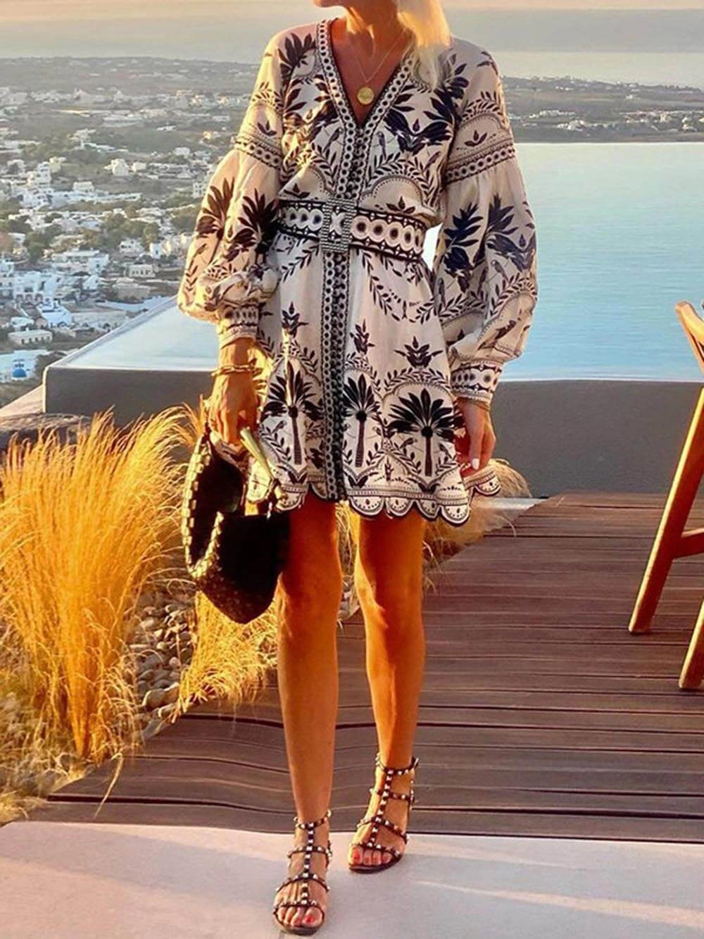 Ellie - Fashion Printed Beach Loose Mini Dress
