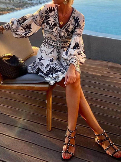 Ellie - Fashion Printed Beach Loose Mini Dress