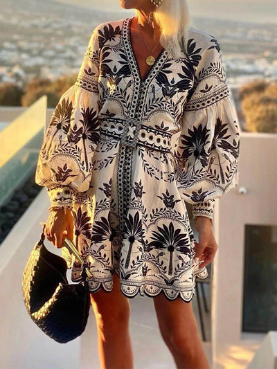 Ellie - Fashion Printed Beach Loose Mini Dress