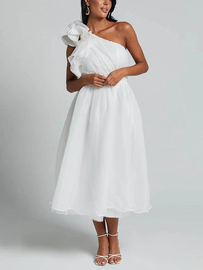 Emily - One Shoulder Layered Midi Dress