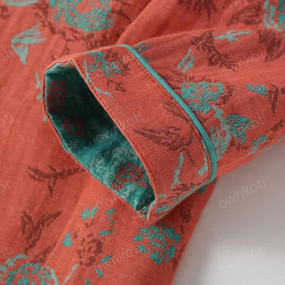 Vintage Double Layer Cotton Gauze Pajama Set