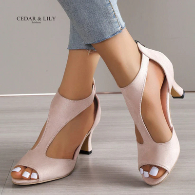 Evelyn Orthopedic Elegant Peep-Toe Heels