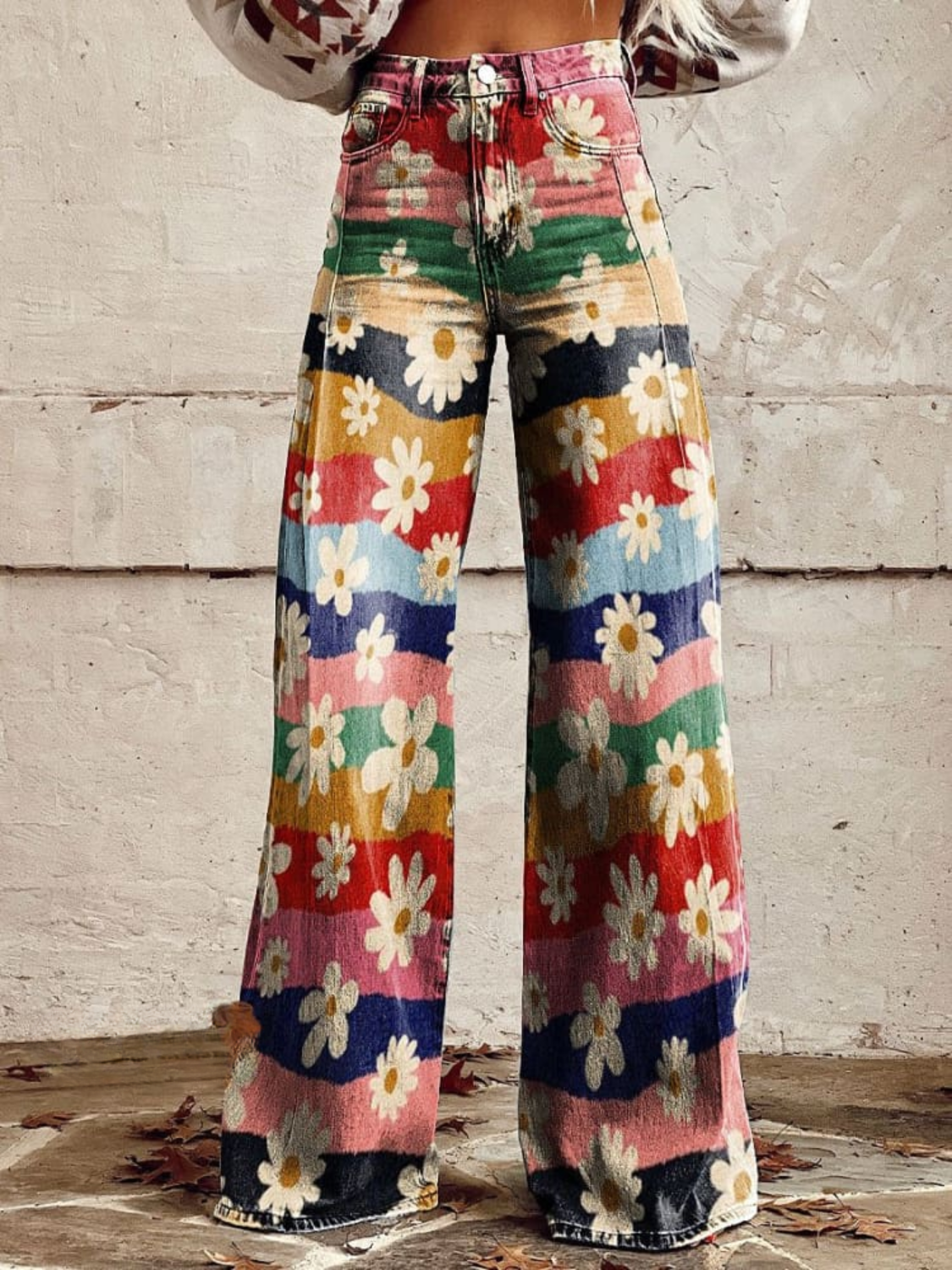 Katherine | Retro Floral Wide Pants