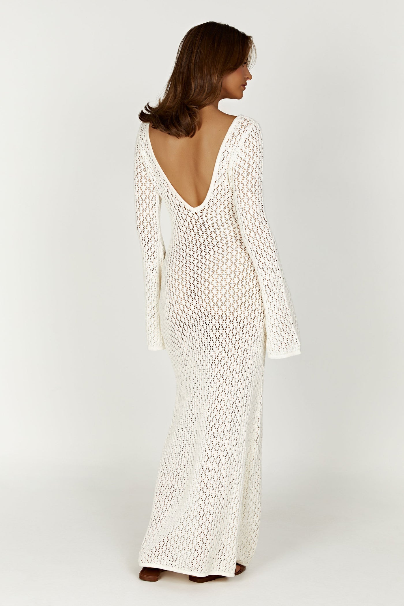 Hanna™ - White long knitted throw
