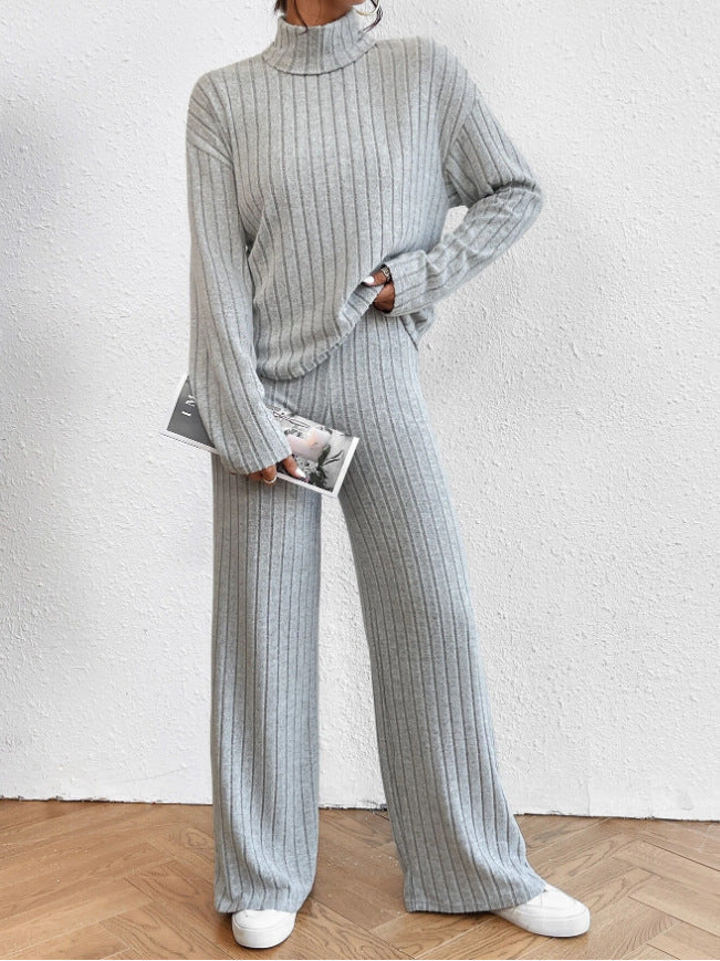 Sola - Cozy Ribbed Knit Two-Piece Set