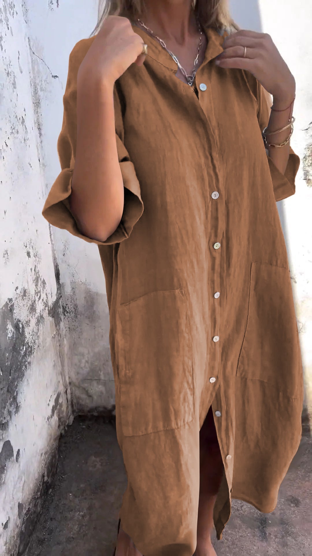 Elsie - Casual women's dress with mid-length sleeves