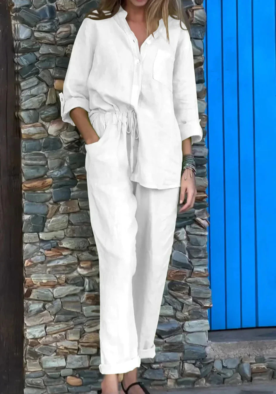 Airlie™ - Casual V-Neck Shirt & Pants Set