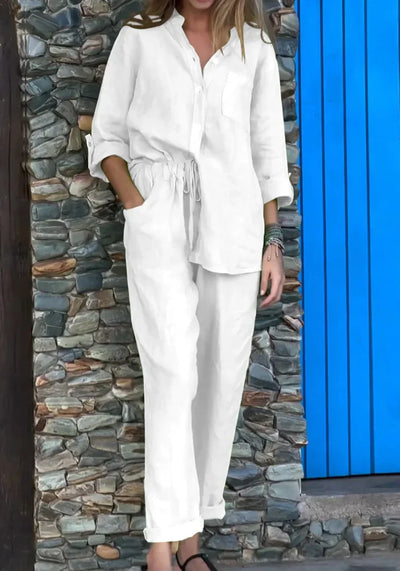 Airlie™ - Casual V-Neck Shirt & Pants Set