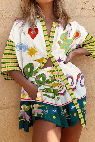 Georgia - Graffiti Style Casual Two-Piece Set