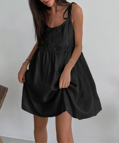 Claudia - Simple Fold Vest Mini Dress