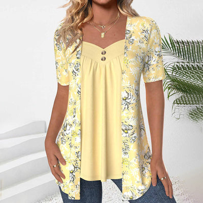 Blouse Élégante À Imprimé Floral
