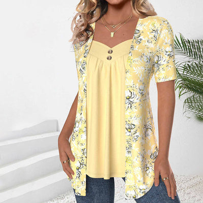 Blouse Élégante À Imprimé Floral