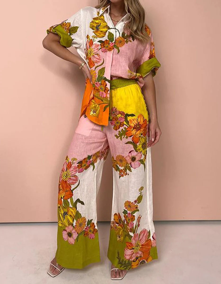 Ivana - Passionate Floral Printing Two-Piece Set