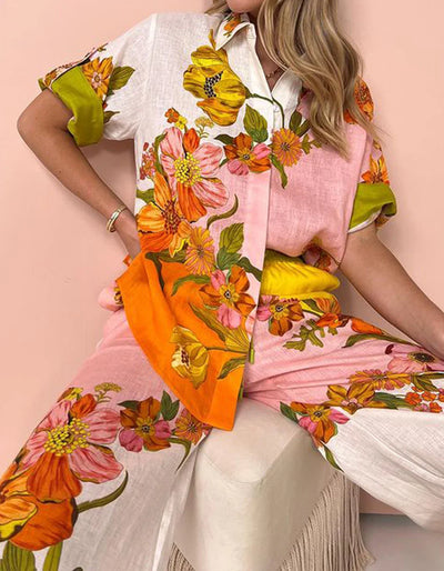 Ivana - Passionate Floral Printing Two-Piece Set