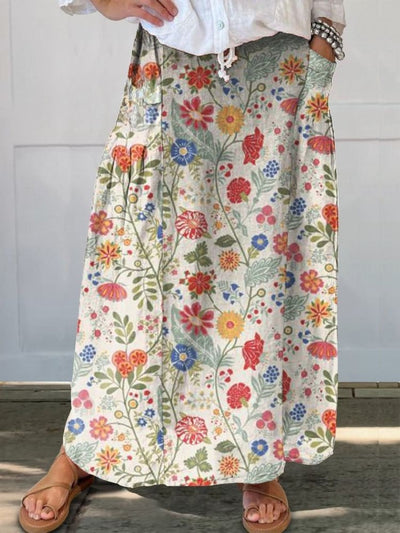 Floryn- Women's  Pastoral Floral Art Print Casual Shirt