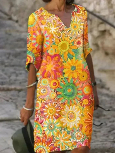 Beth | Colourful Floral Dress