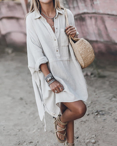 Maggie - Stylish Loose-Fit Shirt Dress