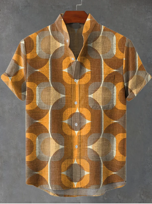 Emmett Wallpaper Sinon Orange Art Print Casual Shirt