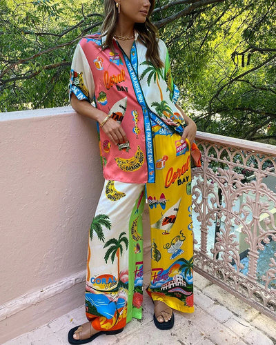 Cassy - Holiday Style Print Two-Piece Set