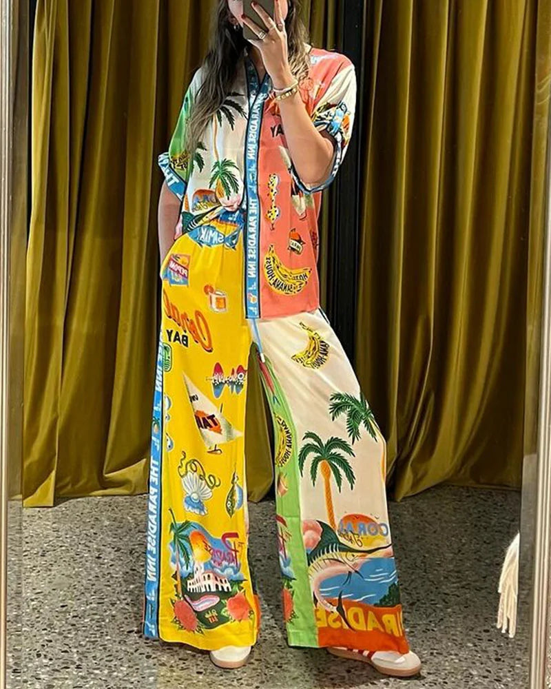 Cassy - Holiday Style Print Two-Piece Set