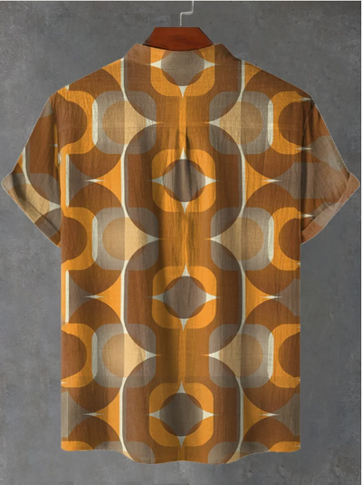 Emmett Wallpaper Sinon Orange Art Print Casual Shirt