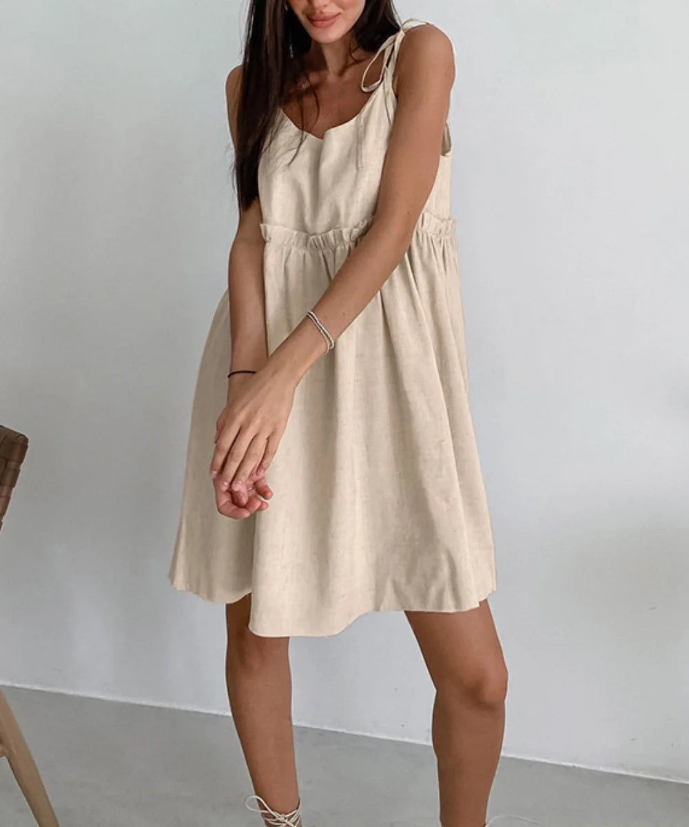 Claudia - Simple Fold Vest Mini Dress