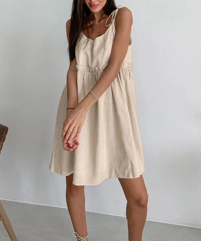 Claudia - Simple Fold Vest Mini Dress