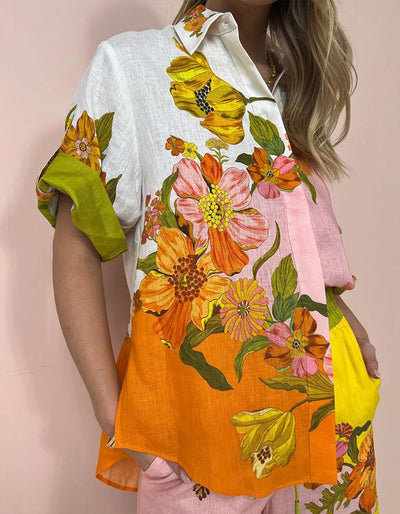 Ivana - Passionate Floral Printing Two-Piece Set
