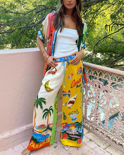Cassy - Holiday Style Print Two-Piece Set