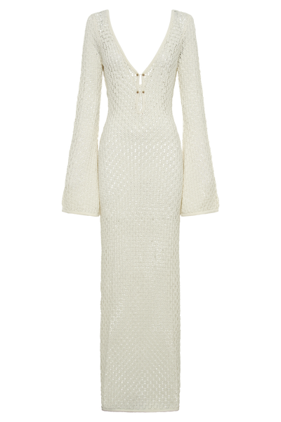 Hanna™ - White long knitted throw