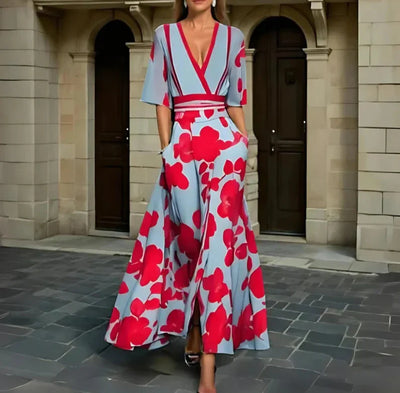 Elise - Elegant Floral Wrap Dress