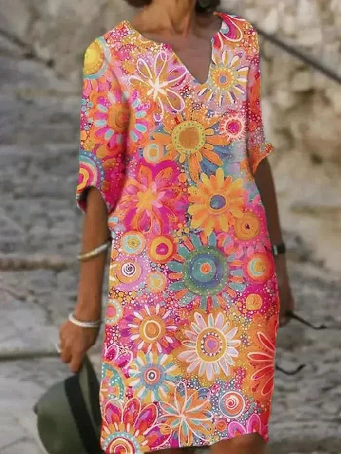 Beth | Colourful Floral Dress