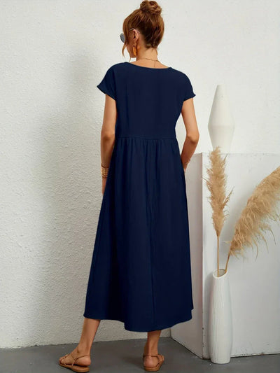 Beate - Elegant leisure dress in cotton and linen