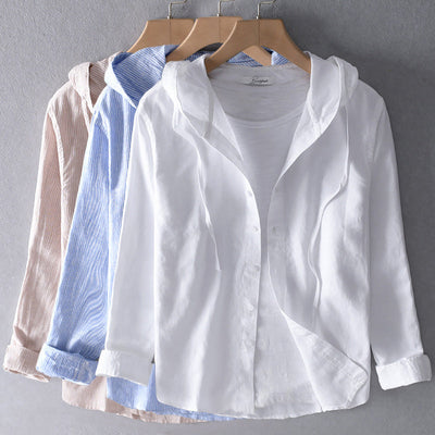 Elena | Lightweight hooded blouse