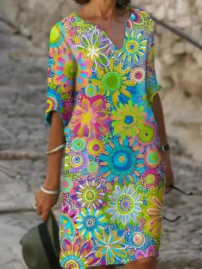 Beth | Colourful Floral Dress
