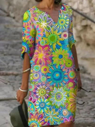 Beth | Colourful Floral Dress