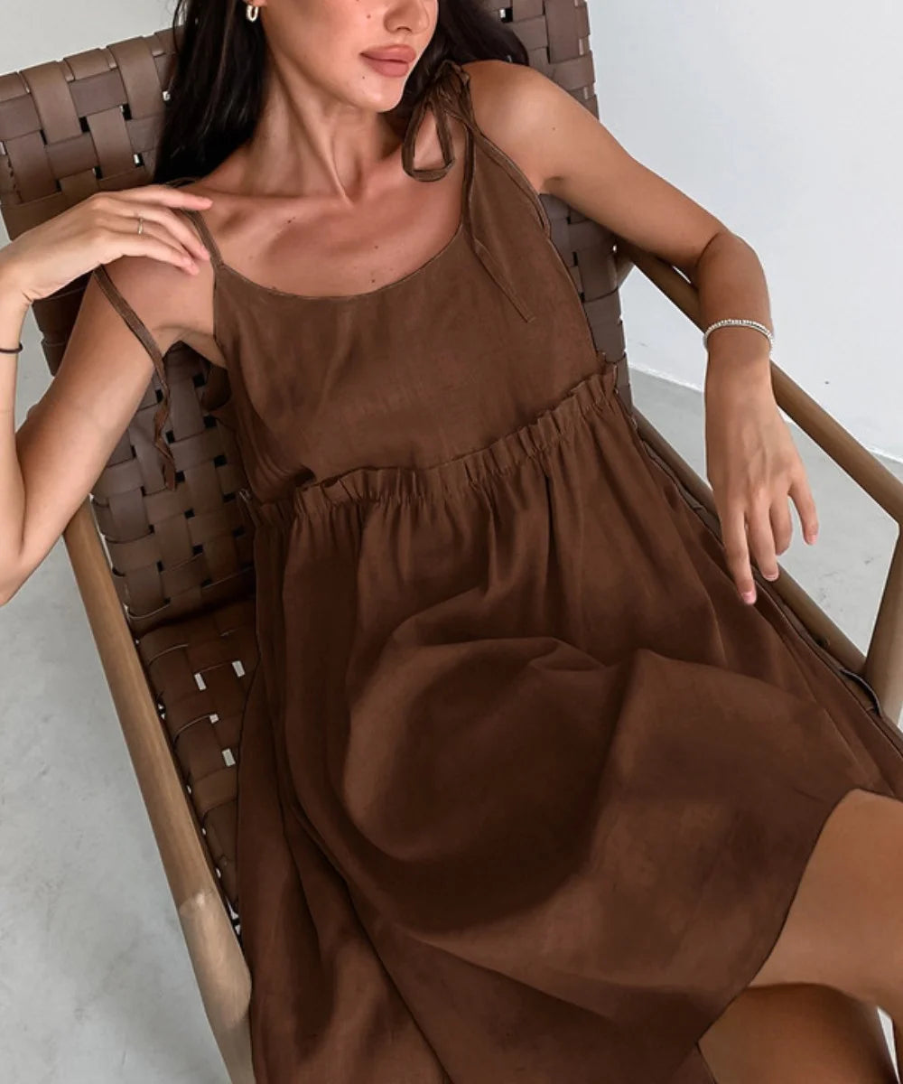Claudia - Simple Fold Vest Mini Dress