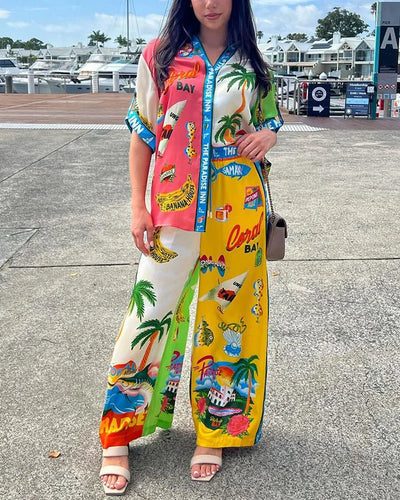 Cassy - Holiday Style Print Two-Piece Set