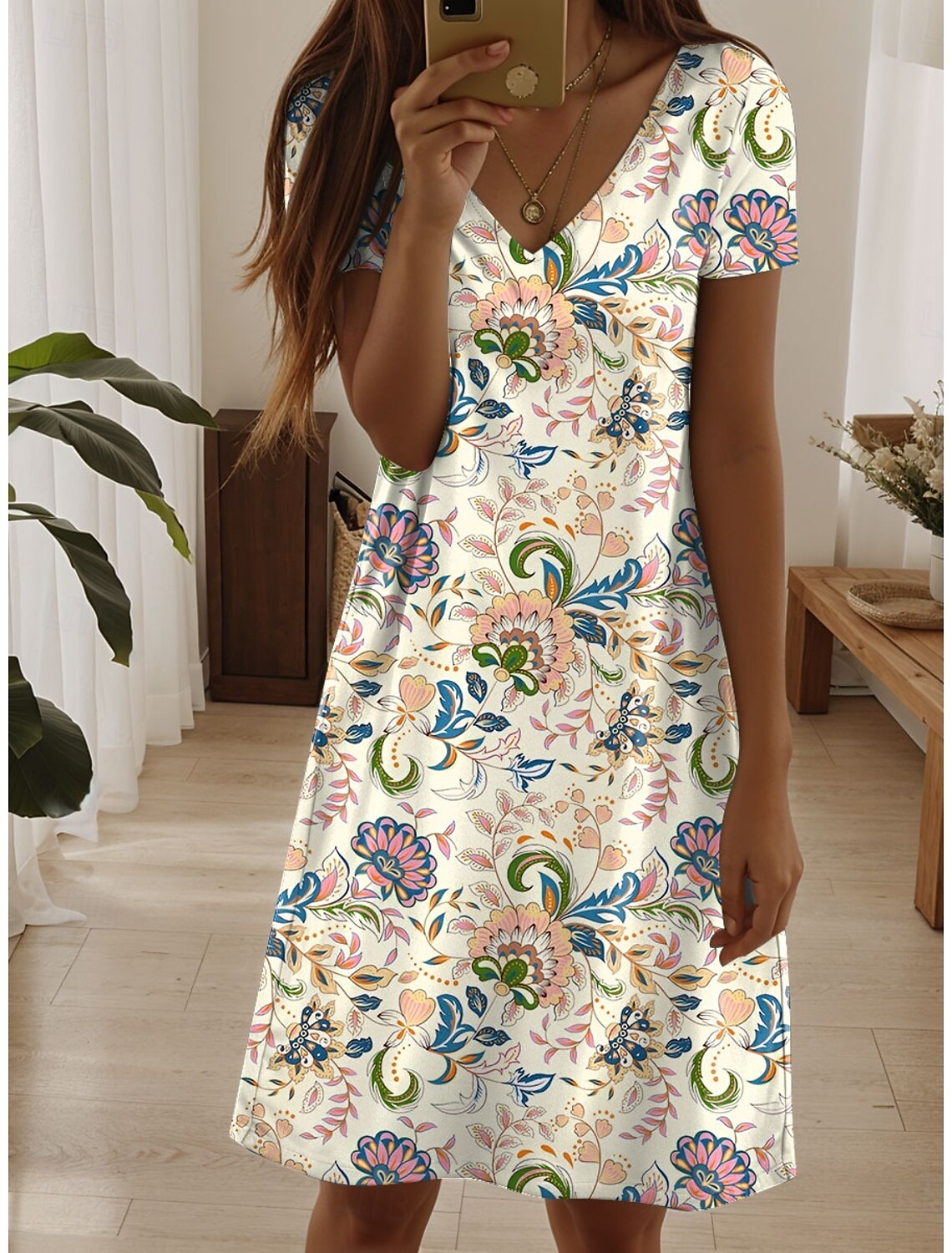 Addison - Bohemian Floral Mini Dress