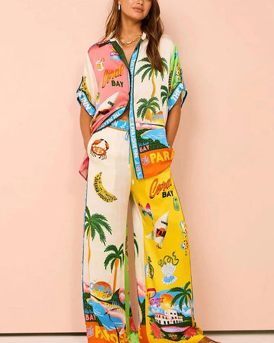Cassy - Holiday Style Print Two-Piece Set